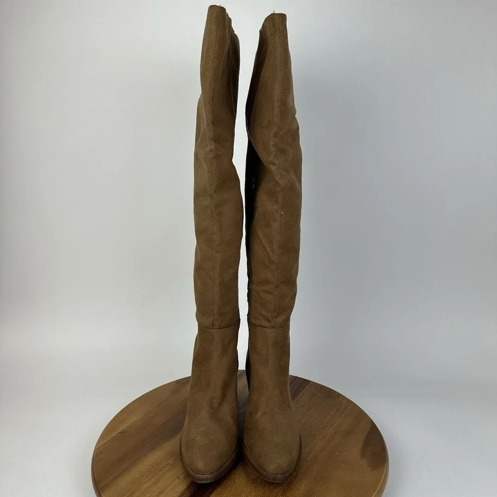 Womens Seychelles Paradise City Brown Faux Suede Over The Knee Boots Size 9